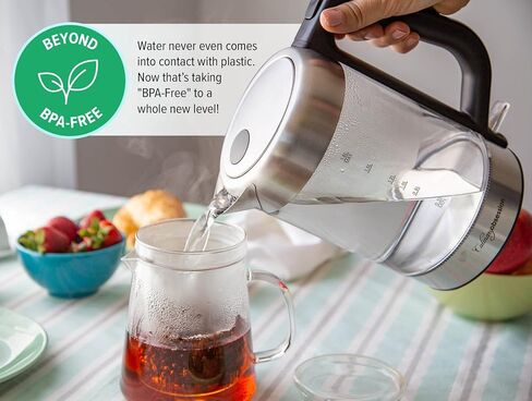 Glass Electric Kettle | BPA Free with Borosilicate Glass & Stainless Steel - 1.8 Liter Rapid Boil Cordless Teapot with Automatic Shut Off - the Best Hot Water Heater for Tea, Coffee, Soup, and More! in Saudi Arabia