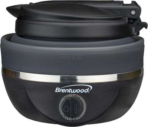Brentwood Appliances KT-1508BK .85-Quart Dual-Voltage Collapsible-Travel Kettle (Black), 0.85Q | Dual-voltage operation, compact folding design in Kuwait