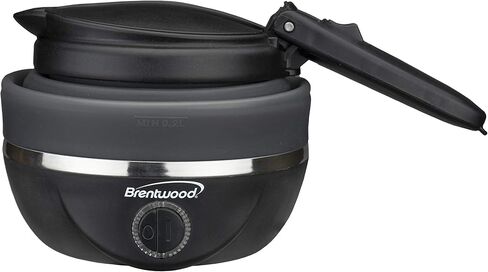 Brentwood Appliances KT-1508BK .85-Quart Dual-Voltage Collapsible-Travel Kettle (Black), 0.85Q | Dual-voltage operation, compact folding design in Kuwait
