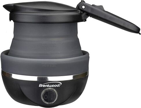 Brentwood Appliances KT-1508BK .85-Quart Dual-Voltage Collapsible-Travel Kettle (Black), 0.85Q | Dual-voltage operation, compact folding design in Kuwait