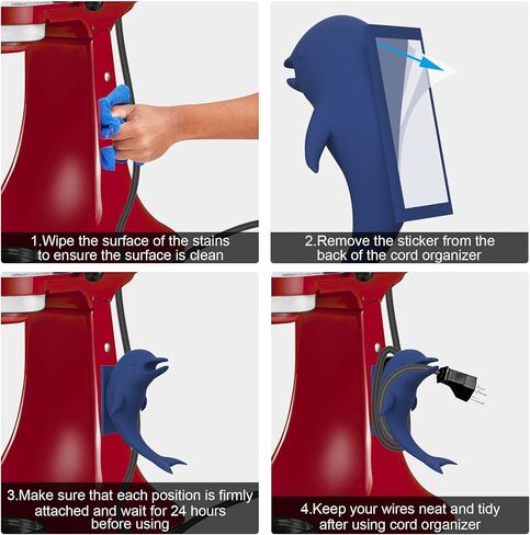 Byojia Cord Organizer, Dolphin Cord Organizer for Kitchen Appliances, Cord Wrap Cord Holder Cable Organizer for Storage Small Home Appliances, Mixer, Blender, Coffee Maker, Pressure Cooker 2PCS in Kuwait