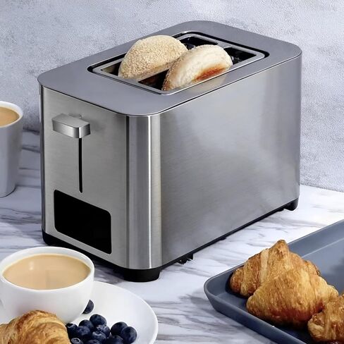 Redmond Bread Toaster 2 Slice - Full Touch Screen Toaster w/LED Display & 6 Browning Setting - Stainless Steel Digital Toaster with Screen -Wide Bagel Toaster Oven with 2 Slice Toaster for Fast Toast in Saudi Arabia
