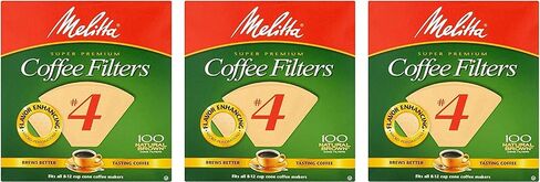 Melitta Cone Coffee Filters, Natural Brown #4, 100 Count (Pack Of 3) in Saudi Arabia