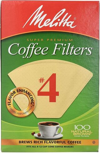 Melitta Cone Coffee Filters, Natural Brown #4, 100 Count (Pack Of 3) in Saudi Arabia