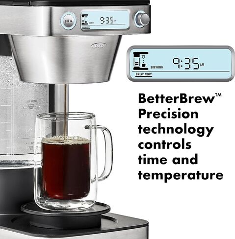 Bundle of OXO Brew 12-Cup Coffee Maker With Podless Single-Serve Function,Silver + OXO Brew Commercial Basket Style Large Coffee Filters in Kuwait