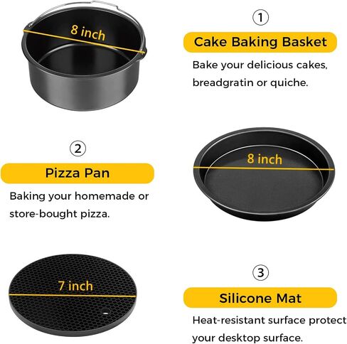 Accessories for Air Fryer, 15pcs Air Fryer Accessories for 3.0QT-5.8QT COSORI Gowise Phillips Ninja Cozyna Air Fryers in Saudi Arabia