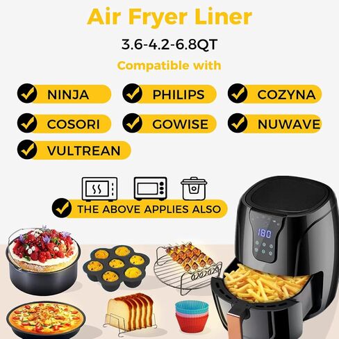 Accessories for Air Fryer, 15pcs Air Fryer Accessories for 3.0QT-5.8QT COSORI Gowise Phillips Ninja Cozyna Air Fryers in Saudi Arabia