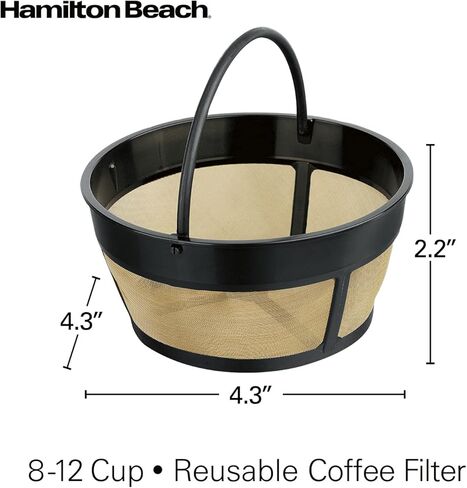 Hamilton Beach Permanent Gold Tone Filter, Fits Most 8 to 12-Cup Coffee Makers (/80675 ) in Kuwait