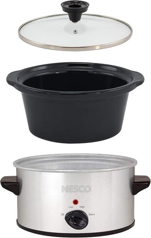 نيسكو SC-150-47 كيو تي. طباخ بطيء فضي تناظري بيضاوي، 1.5 لتر in Kuwait