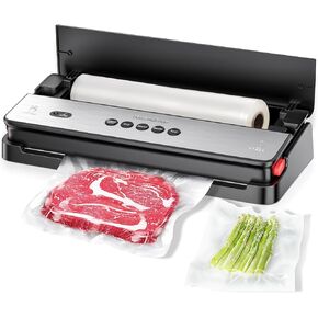 جهاز غلق الطعام بتفريغ الهواء من Bonsenkitchen، رولات وأكياس الغلق المدمجة ومجموعة المبتدئين، أوضاع الطعام الجافة والرطبة، نظام إغلاق الهواء بتصميم مدمج، جهاز غلق الهواء المحمول، أسود in Kuwait