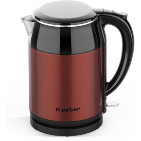 KEEBAR Electric Tea Kettle, Stainless Steel, 1.8L, Double Wall Cool Touch, 1500W Hot Water Boiler for Coffee & Tea, Auto Shut-Off & Boil Dry Protection in Saudi Arabia