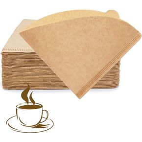 YQL Coffee Filter Paper,Size02 200 Count Natural Unbleached Disposable Coffee Filters Paper Fit for Drip Coffee Dripper