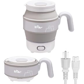 Bear Travel Electric Kettle, Foldable Portable Kettle, Food Grade Silicone Small Electric Tea Kettle Auto Shutoff & Boil Dry Protection, 600ml Collapsible Kettle Water Boiler in Kuwait