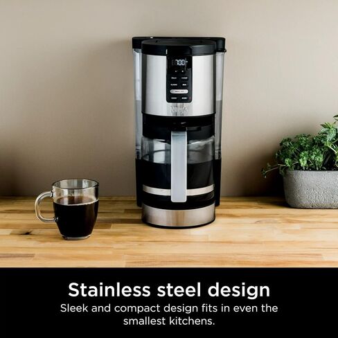 Ninja DCM200 14 Cup, Programmable Coffee Maker XL, 2 Brew Styles Classic & Rich, 4 Programs Small Batch, Delay Brew & Keep Warm, Permanent Filter & Scoop Not Included* Stainless Steel (Renewed) in Saudi Arabia