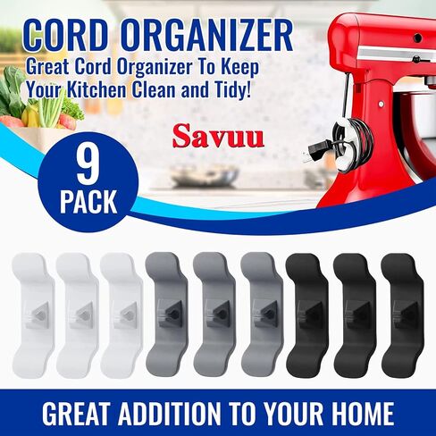سافو منظم الحبل 9 قطع للأجهزة، ولفاف الحبل لأجهزة المطبخ، ومنظم كابل لف الحبل وحامل الكابل، للخلاط والخلاط وصانع القهوة وطباخ الضغط وقلي الهواء in Kuwait