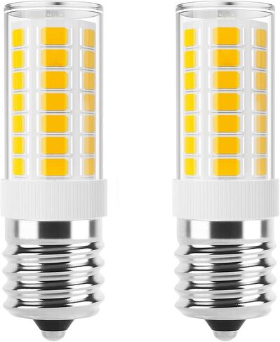 لمبة إضاءة جهاز الميكروويف LED لغطاء الثلاجة فوق الموقد تعادل 40 وات لمبة متوهجة E17 قاعدة لولبية متوسطة 120 فولت 5 وات 450 لومن ضوء النهار الأبيض 6000 ك حزمة غير قابلة للتعتيم من 3 in Kuwait
