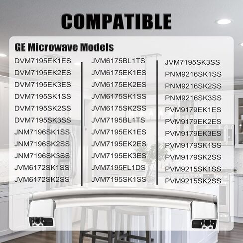 استبدال مقبض باب الميكروويف WB15X26821، متوافق مع ميكروويف GE، JVM6175SK2SS JVM7195SK3SS JVM6175SK1SS JVM6175EK2ES JVM7195SK1SS، يستبدل AP6024408 PS11736302 EAP11736302 in Kuwait