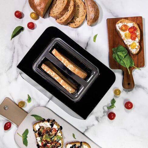 Inspirex Touch Screen Toaster - 2 Slice Extra-Wide Slots - 5 Bread Type and 6 Browning Levels - Defrost, Reheat, Favorite, Single Slot Settings - Stainless Steel in Kuwait