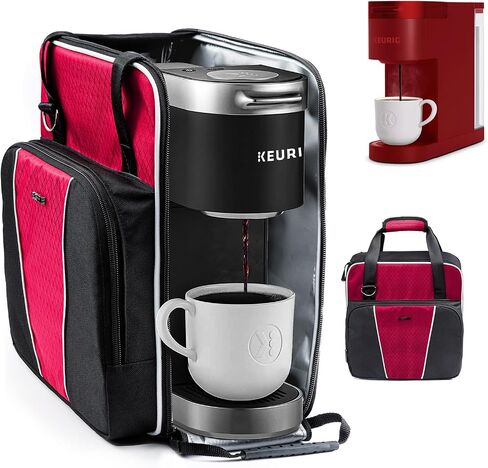 حقيبة سفر لصانعة القهوة من باغسبريت من أجل Keurig K-Slim، ماكينة صنع القهوة Keurig، حقيبة حمل لصانعة القهوة ذات الخدمة الواحدة، حقيبة محمولة لصانعة القهوة Keurig للسفر (تصميم مفتوح بالكامل في انتظار الحصول على براءة اختراع) in Kuwait