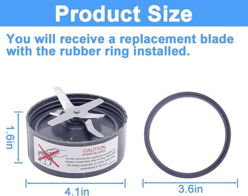 2 Pack Replacement Blades Fit for NutriBullet Original 600w and NutriBullet Pro 900w, Blender Blade with Rubber Gaskets Seal for Nutribullet Blender Parts (2 Pack) in Saudi Arabia