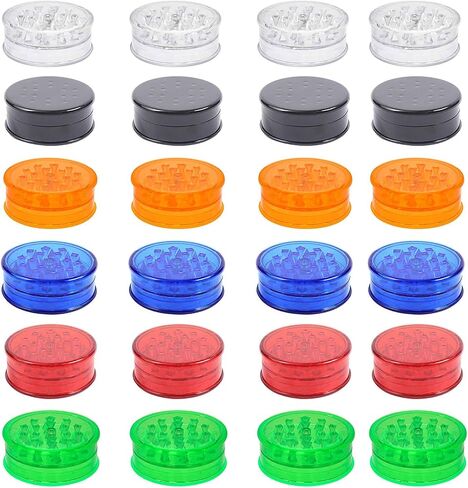 24 Pack Herb Grinder, 2.3in Small Spice Grinder With Storage, Portable And Disposable Plastic Grinder, Mix in Kuwait