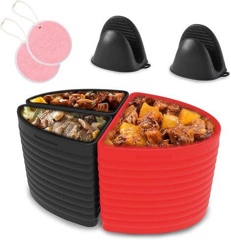 فواصل وعاء الفخار من السيليكون لوعاء الفخار 6-8 QT، مقسم الطباخ البطيء يسمح بطهي وجبتين مختلفتين في وقت واحد، بطانة سيليكون للطهي البطيء آمنة لغسالة الأطباق، خالية من مادة BPA in Kuwait