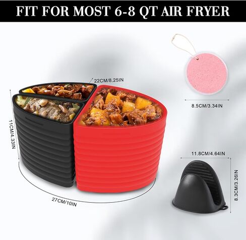 فواصل وعاء الفخار من السيليكون لوعاء الفخار 6-8 QT، مقسم الطباخ البطيء يسمح بطهي وجبتين مختلفتين في وقت واحد، بطانة سيليكون للطهي البطيء آمنة لغسالة الأطباق، خالية من مادة BPA in Kuwait