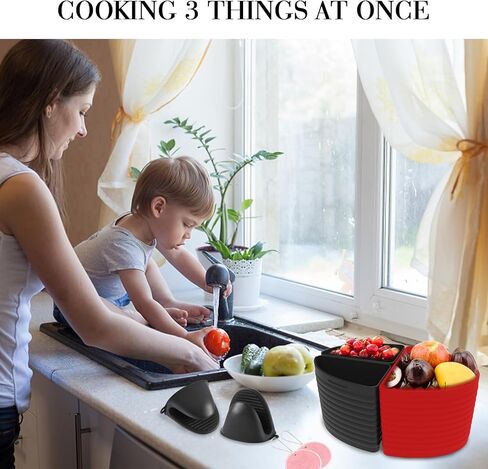 فواصل وعاء الفخار من السيليكون لوعاء الفخار 6-8 QT، مقسم الطباخ البطيء يسمح بطهي وجبتين مختلفتين في وقت واحد، بطانة سيليكون للطهي البطيء آمنة لغسالة الأطباق، خالية من مادة BPA in Kuwait