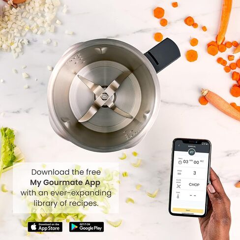 Gourmate Smart All-in-1 Multi-Cooker, 10+ Cooking Functions, Built-in Scale, Guided Recipes, Steam, Cook, Knead, Bluetooth App Connectivity, 2.3 QT, White in Saudi Arabia