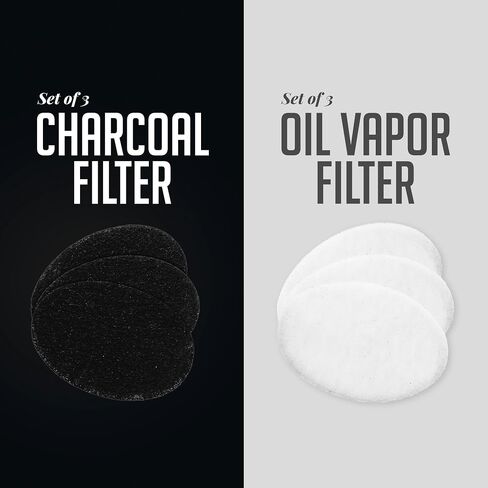 OVENTE 1.5 Liter Electric Deep Fryer FDM1501BR Charcoal and Oil Vapor Replacement Filter Set Pack of 3, White and Black ACPFDM1503 in Saudi Arabia