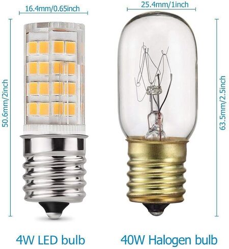 E17 LED Bulb,Microwave Oven Light Dimmable 5 Watt Warm White 3000K 52X2835SMD AC110-130V (Pack of 2) in Saudi Arabia