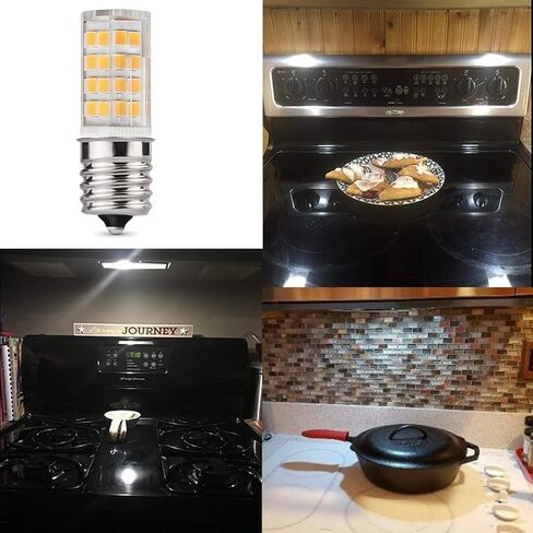 E17 LED Bulb,Microwave Oven Light Dimmable 5 Watt Warm White 3000K 52X2835SMD AC110-130V (Pack of 2) in Saudi Arabia
