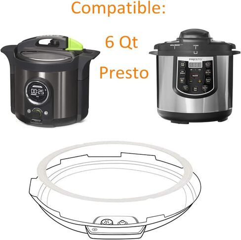 حلقة ختم سيليكون لقدر الضغط الكهربائي بريستو سعة 6 كوارت 100% من السيليكون 100%، ملحقات طباخ بريستو دقيقة قابلة للبرمجة من قطعتين in Kuwait