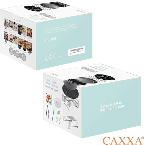 CAXXA 15 PCS 8 Inch XL Air Fryer Accessories, Deep Fryer Accessories with Recipe Cookbook Compatible with Growise Phillips Cozyna Fits All 4.2QT - 5.8QT Air Fryer in Kuwait