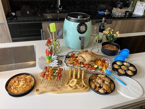 CAXXA 15 PCS 8 Inch XL Air Fryer Accessories, Deep Fryer Accessories with Recipe Cookbook Compatible with Growise Phillips Cozyna Fits All 4.2QT - 5.8QT Air Fryer in Kuwait