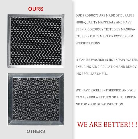 أجزاء AMI 8206230A قطعة غيار فلتر الفحم مرشحات الكربون المتوافقة مع ميكروويف ويرلبول مايتاج (4 قطع) in Kuwait