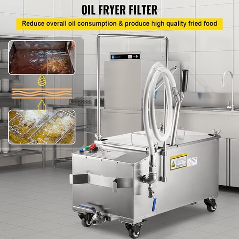 فلتر المقلاة المتنقلة من فيفور، سعة 80 رطل/40 لتر/10.56 جالون، نظام تنقية الزيت 300 وات مع معدل تدفق 5 لتر/الدقيقة، نظام تصفية زيت القلي المحمول مع مضخة 10 لتر/الدقيقة وخرطوم الزيت، 110 فولت/60 هرتز in Kuwait