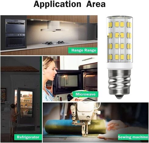 8206232A Bulb Whirlpool Microwave Light Bulbs Under Hood Kei AC110-130V 4W Microwave Bulb E17 Fits Whirlpool Maytag Lava Lamps Salt Bulbs - Replaces 1890433 2pack (Warm White) in Kuwait