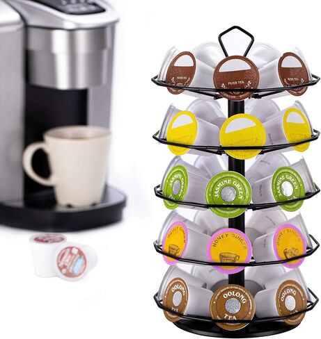 حامل أكواب K الرائد كاروسيل 3 طبقات لحامل Keurig جراب معدني يمكنك تركيبه بنفسك صغير لحامل تخزين K-cup 21 K Pod Storage in Kuwait