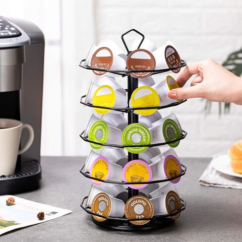 حامل أكواب K الرائد كاروسيل 3 طبقات لحامل Keurig جراب معدني يمكنك تركيبه بنفسك صغير لحامل تخزين K-cup 21 K Pod Storage in Kuwait