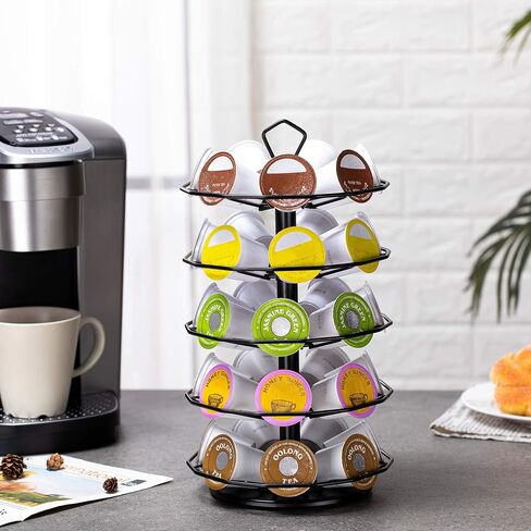 حامل أكواب K الرائد كاروسيل 3 طبقات لحامل Keurig جراب معدني يمكنك تركيبه بنفسك صغير لحامل تخزين K-cup 21 K Pod Storage in Kuwait
