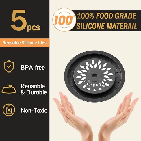 CAPMESSO Silicone Lids for Nespresso Vertuo Pods: 3 Reusable Covers Set in Saudi Arabia