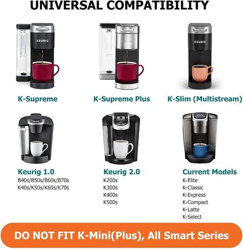 Reusable K Cups for Keurig with 5 Holes, MultiStream Technology, 2 Pack | Fits K-Supreme, K-Slim, K-Duo Gen2, K-Brew Chill, 5-Hole MultiStream Technology, BPA-Free, Brew Your Favorite Ground Coffee in Kuwait