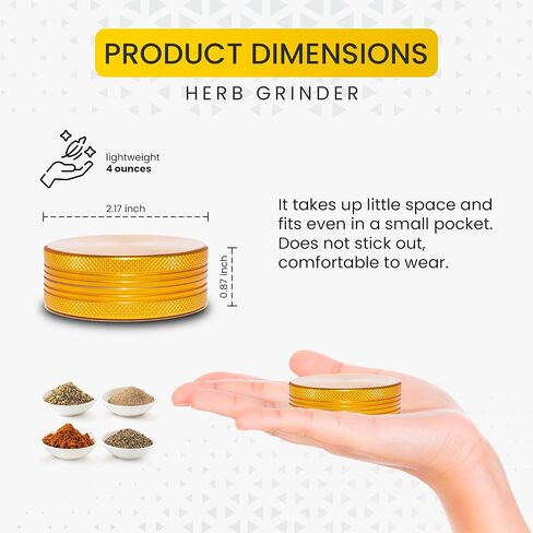 Small Thin Herb Chromium Crusher Grinder 2 inch (Black Color) in Saudi Arabia