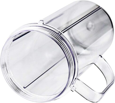 أكواب خلاط بديلة 22oz للرصاصة السحرية، مع غطاء ومقبض علوي قابل للطي - متوافق مع 250 واط Magic Bullet Mb 1001 Mb 1001b Mbr-1701 Mbr-1702 Mbr-1101 كوب خلاط عصارة الخلاط - عبوتان in Kuwait