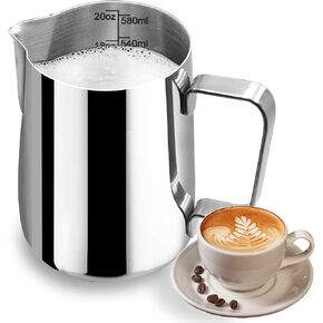 Milk Frothing Pitcher, Stainless Steel Art Creamer Cup Milk Frother Steamer Cup Stainless Steel Coffee Milk Frothing Cup,Coffee Steaming Pitcher 12oz/350ml in Saudi Arabia