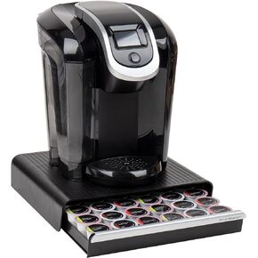 Mind Reader Single Serve Coffee Drawer, 36 Pod Capacity Countertop Organizer, Breakroom, 12.75" L x 13" W x 3" H, One Size, Black