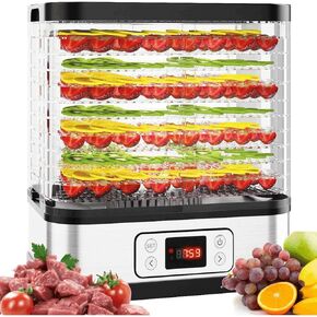 Food Dehydrator Machine, 400W 8 Trays Dehydrators for Food and Jerky with 72H Timer and 95-158℉ Temperature Control, BPA Free, Fruit Dehydrator for Fruit, Herbs, Meat, Veggies and Dog Treats, Upgraded