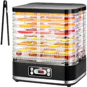 VIVOHOME Food Dehydrator, Electric 8 Trays Hydrator Machine with 72H Digital Timer and Temperature Control for Fruit Vegetable Meat Jerky Herb Beef Mushroom