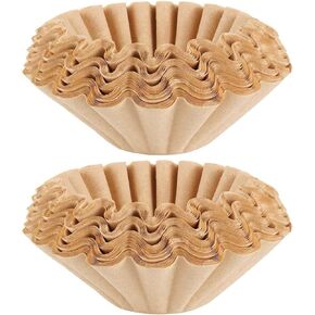 100 قطعة من فلاتر القهوة 1-4 اكواب من اي هوم سيت، سلة فلتر قهوة للاستعمال مرة واحدة لماكينات تحضير القهوة للاستخدام المنزلي والمكتب، بني طبيعي غير مبيض، 3.9 × 2.6 × 2 انش in Kuwait